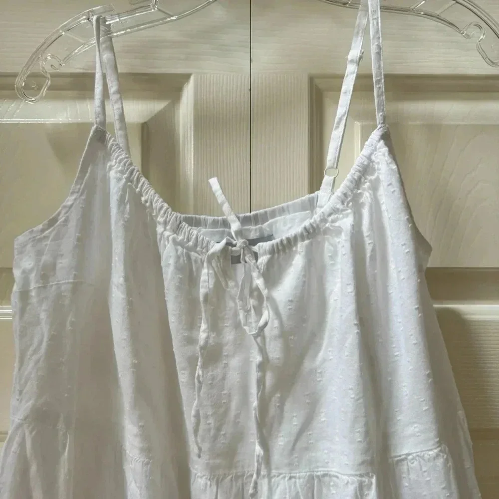 NWT Old Navy Tiered Clip Dot Summer Cami Mini Dress Pockets Women’s size Small - Picture 2 of 14